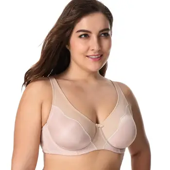 

New Women Comfort V-neck Full Coverage No Padding Underwire Minimizer Bra