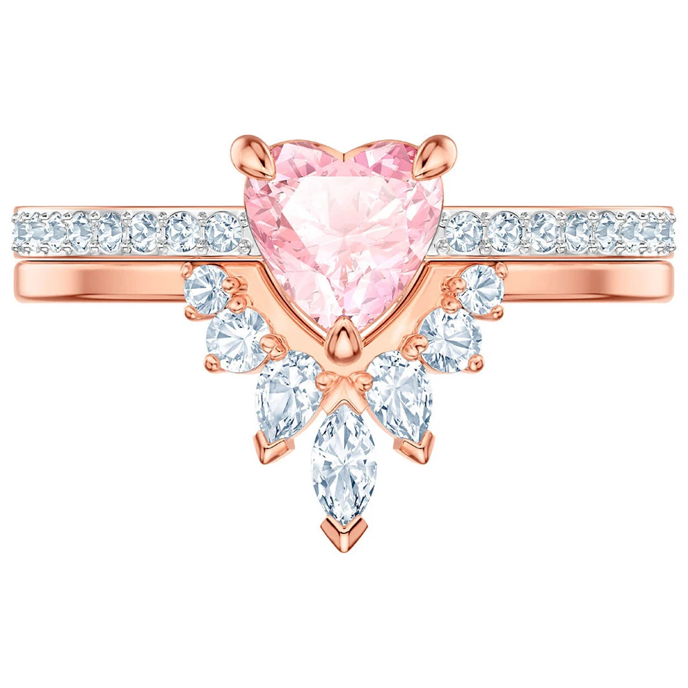 

Kristie Swa 2019 New A Women's Light Pink Heart -shaped Crystal Set V -in Original Form 1:1 Attacked Ladies Wild Mode Present