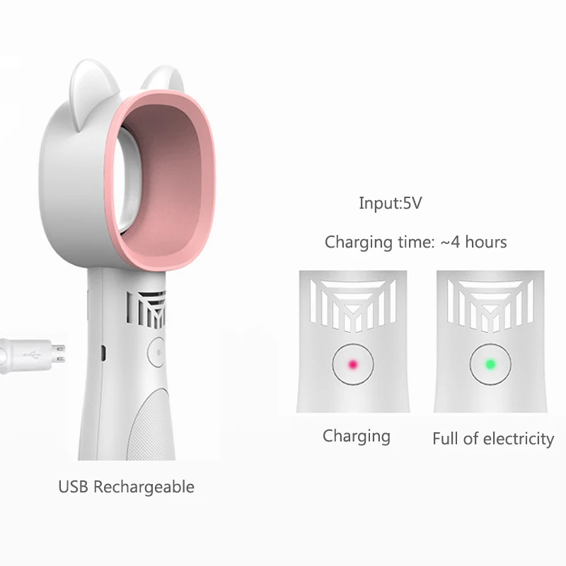 Mini handheld Bladeless Fan Air Cooler USB Rechargeable With LED Ligth Display Portable Ventilator Personal Fan Outdoor Travel (2)