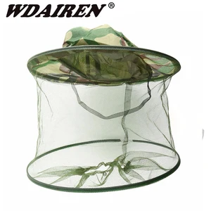 Camo Mosquito Cap Midge Fly Bug Insect Bee Hat With Net Mesh Head Face Protector Fishing Hat For Outdoor Camping Hiking Hunting