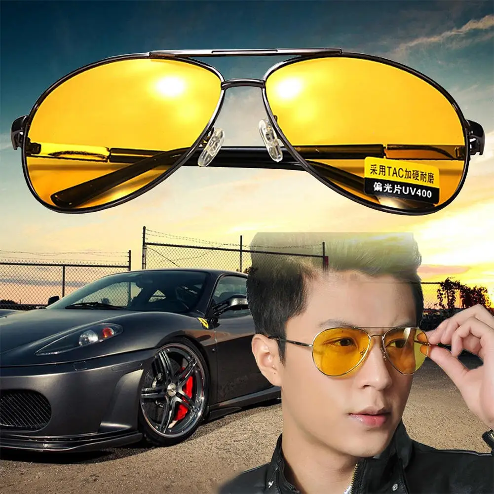 

2018 Aviator Polaroid Sun Glasses UV400 New Yellow Polarized Sunglasses Men Women Night Vision Goggles Driving Glasses Driver