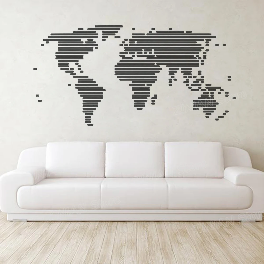 

World Map Wall Decal Vinyl Stickers Global Map Home Interior Design Ornament Art Murals Bedroom Decor adesivo de parede Z732
