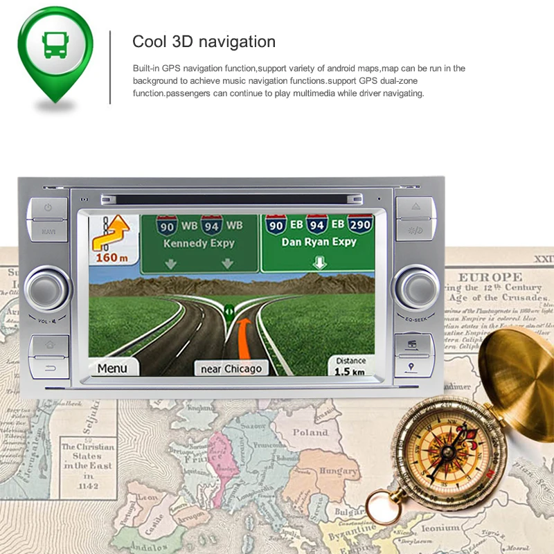 2 Din Car Multimedia Player Android 8.0 GPS Autoradio For Ford Transit 2004 to 2008 7 Inch HD Screen 4GB RAM Car DVD Player (7)