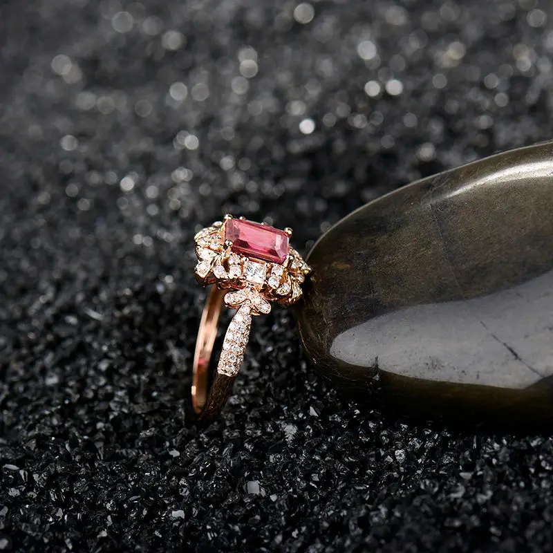 Sterling Silver Pink Tourmaline Ring 
