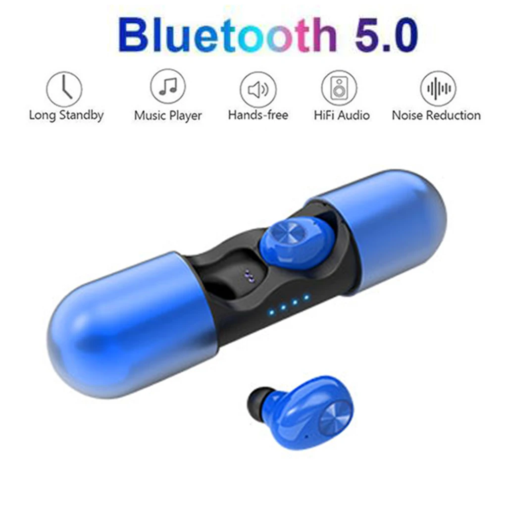 

V8 TWS Bluetooth 5.0 Earphones Mini Stereo Mic True Wireless Earbuds No delay HD binaural call Earphones SweatProof Headset