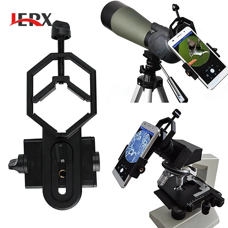 

Universal JERX Universal Microscope Telescope Stand Adapter For iPhone 7 6S Alloy Smartphone Phone holder