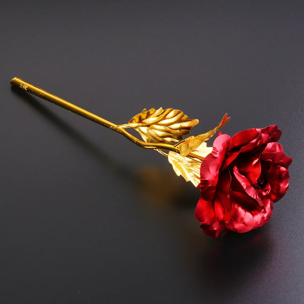 5 шт. элегантный 24K золотой цветок розы День матери подарок на день Святого Валентина без коробки позолоченный Золотой розы Свадебный декор