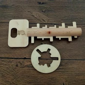 

Creative Wooden Toy Unlock Puzzle Key Classical Funny Kong Ming Lock Toys Intellectual Educational Game Toy For Children