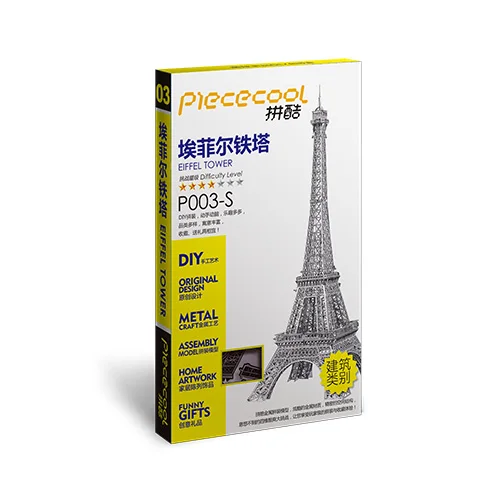 PieceCool 3D Metal Puzzle Classic Building Model of Eiffel Tower 3D Mini Assembly Simulation Model for Women Romantic Gifts PieceCool 3D Metal Puzzle Classic Building Model of Eiffel Tower 3D Mini Assembly Simulation Model for Women Romantic Gifts