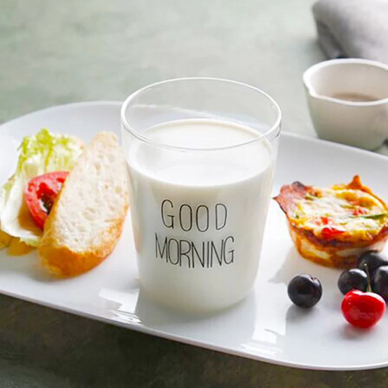 

Good Morning Style Handmade Glass Cups Simple Morning Mugs SH114