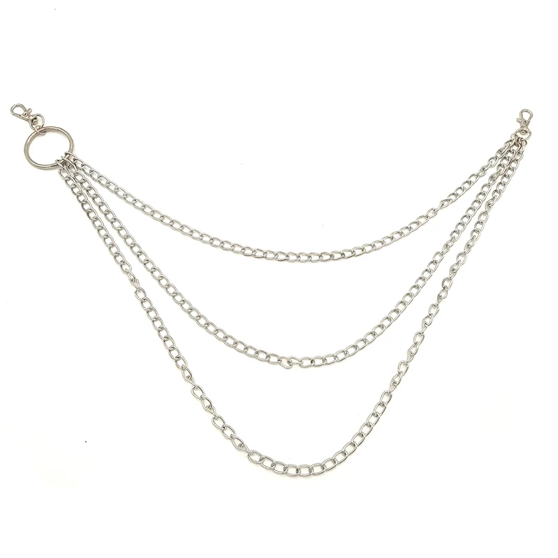 Tres capas Llavero Jean cintura llaveros Punk gancho Llavero pantalones Llavero Biker Portachiavi gran anillo Chaveiro