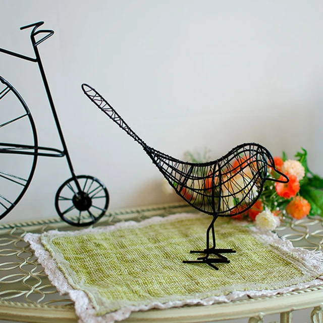 Rétro Fer Petit Oiseau Blanc Noir Bleu Animaux Figurines Accueil Décoration De Bureau Craftsp1 Dans Figurines Et Miniatures De Maison Jardin Sur