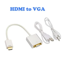 Raspberry pi 3 HDMI to VGA converter adapter with 3.5mm audio cable and external power supply HD for PC Laptop to HDTV Monitor
