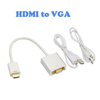 Raspberry pi 3 HDMI to VGA converter adapter with 3.5mm audio cable and external power supply HD for PC Laptop to HDTV Monitor 