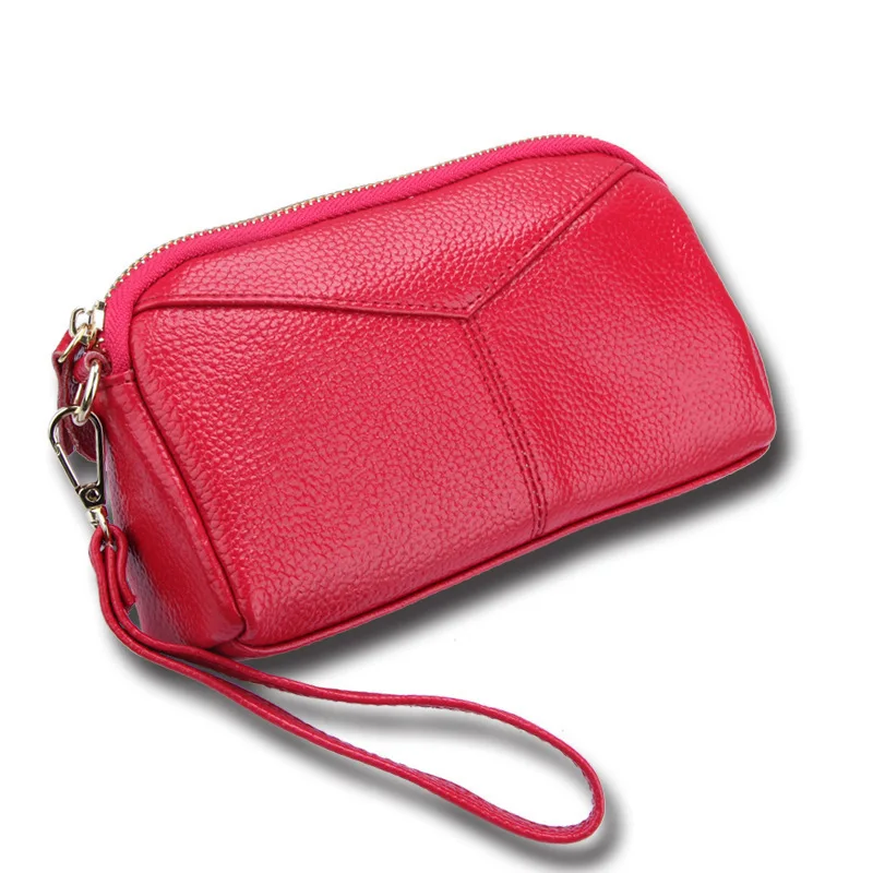 Дизайнерский женский клатч из натуральной коровьей кожи, сумки для женщин известных брендов, Женская барсетка с ремешком на руку, вечерняя сумочка, клатч, кошелек - Цвет: rose red
