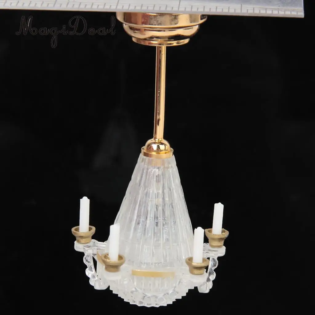 3Pcs/Pack 1:12 Dolls House Miniature LED Table Light Ceiling Lamp Battery Operated Plastic Light Bedroom Decor Accessories Toy