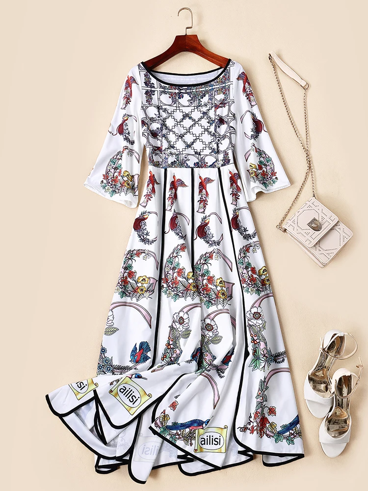 

High quality New Fashion Women 2019 summer Dress Luxury famous Brand European Design party style dress WS04617