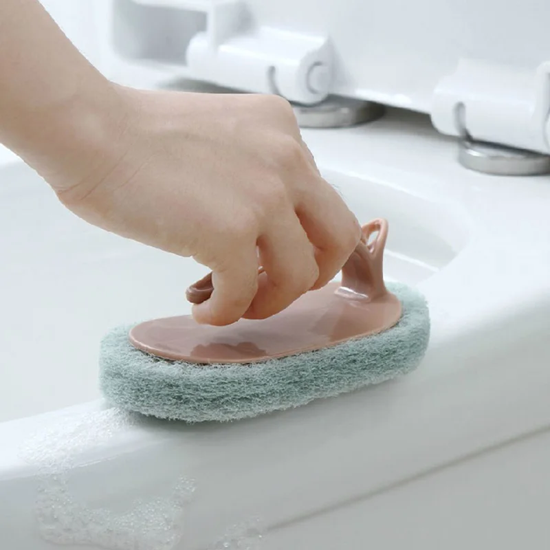 

Magic Sink Cleaning Wash Brush with Handle Kitchen Dust Scrubber Pot Cleaner Strong Decontamination Bath Brush Fiber Tiles Brush