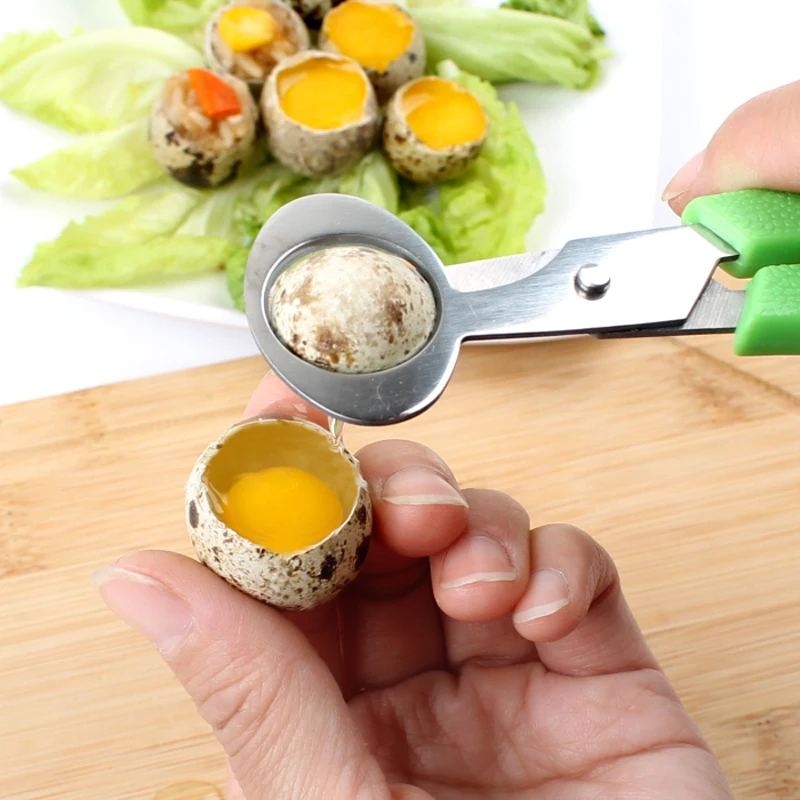 WCIC Quail Egg Shells Scissors Cracker Stainless Steel Blade Slicers Kitchen Tool Clipper Scissors Opener Cigar Cutter Opener