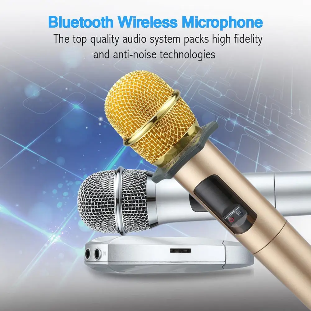 

K18U Professional Bluetooth Microphones Handheld UHF Wireless Double Microphones With Receptor Various Frequency 10 Channel