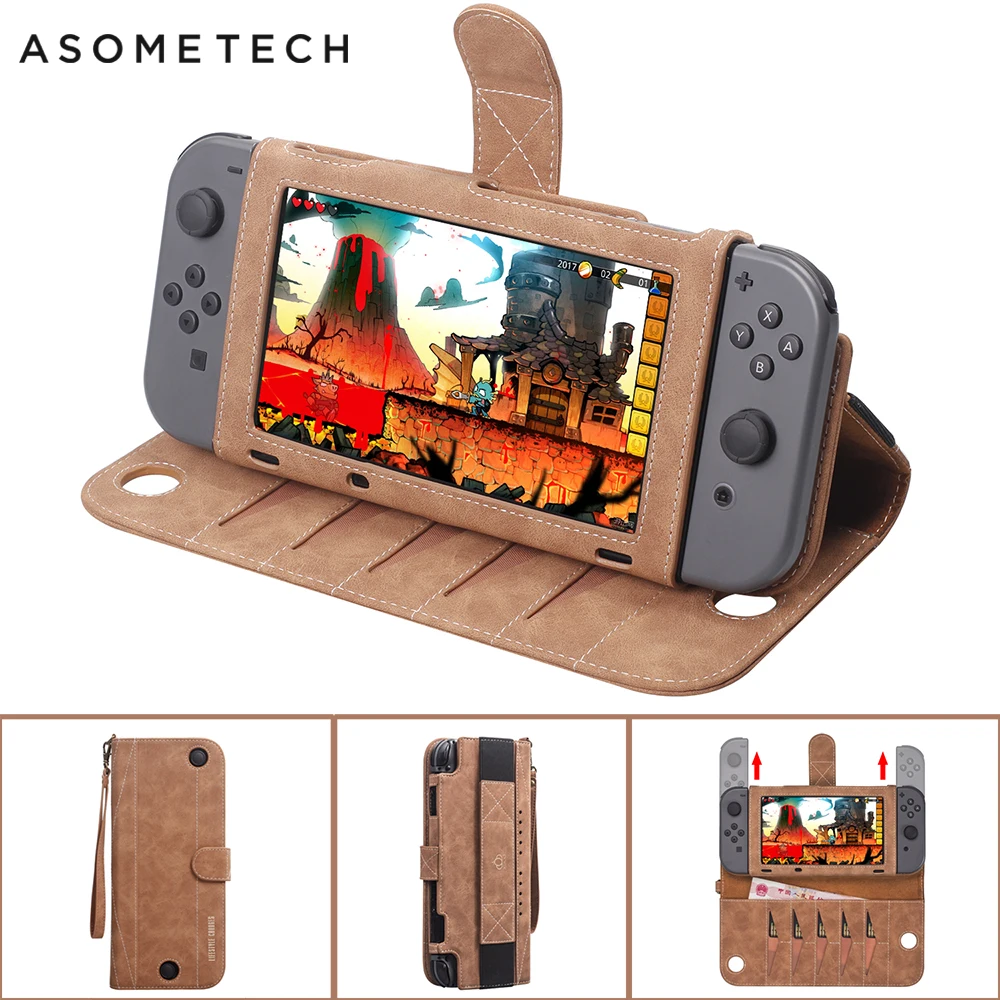 Портативная кожаная сумка для Nintendo Switch многофункциональная хранения игровой