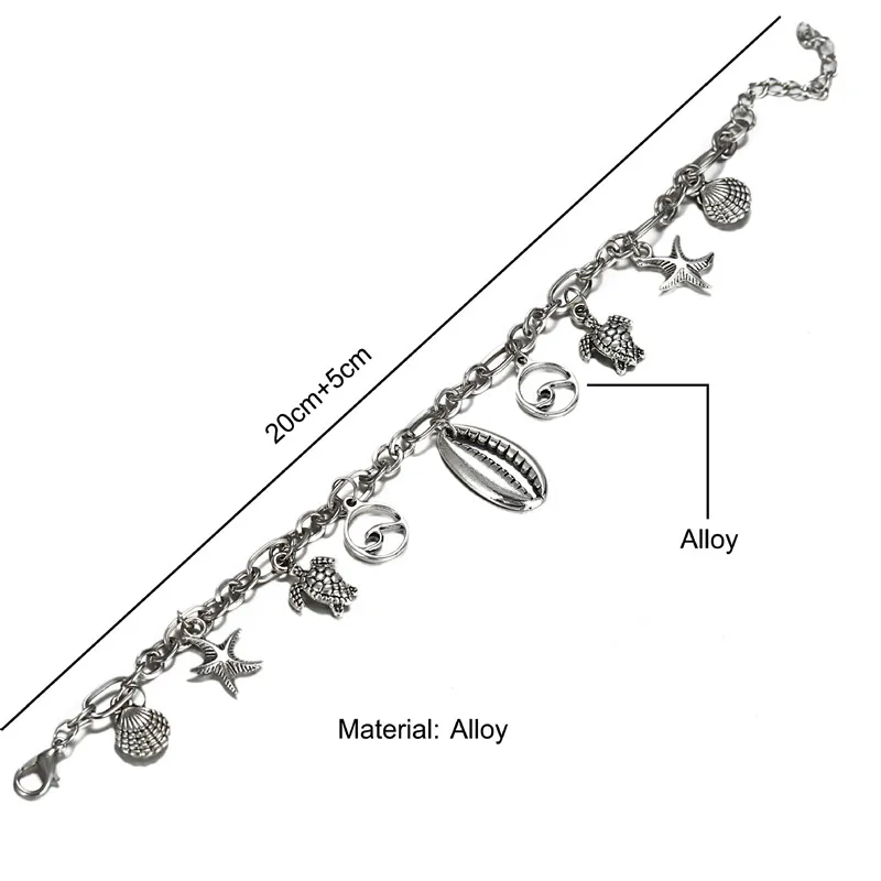 Подвеска в виде морской звезды ножные браслеты для женщин новые каменные бусины ракушка ножной браслет богемные браслеты на ногу океанские ювелирные изделия