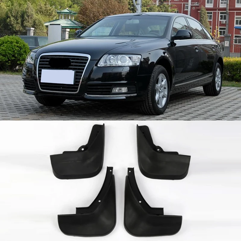 

4pcs Car Front Rear Mudguards Fender Flares Splash Guards Mudflaps Mud Flaps for AUDI A6 C6 2006 2007 2008 2009 2010