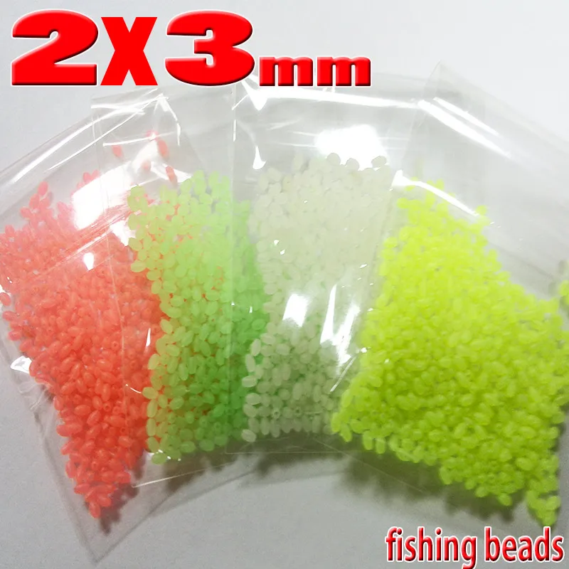 Oval soft fishing beads 4 colors size2mm*3mm quantity1000pcs/lot hole