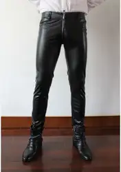 28-36! Горячая Распродажа для мужчин новая одежда плотные эластичные 2018 мужской кожаные штаны кожаные брюки певица костюмы
