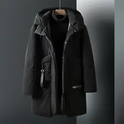 2019 Новая модная парка с капюшоном зимняя куртка мужская Толстая теплая ветрозащитные парки Мужское пальто верхняя одежда куртки на молнии