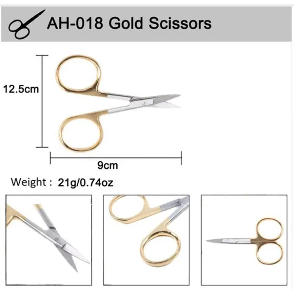 AH018 Gold Maximumcatch ножницы для завязывания мушек Вольфрам/карбид из нержавеющей стали лезвия регулируемые зубчатые рыболовные Ножницы Прямые - Цвет: AH018 Gold