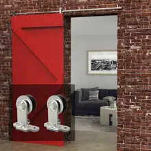 LWZH-Juego de herrajes para Puerta Corredera de madera, Puerta de acero inoxidable, en forma de T, 4-9,6 pies, para Puerta individual