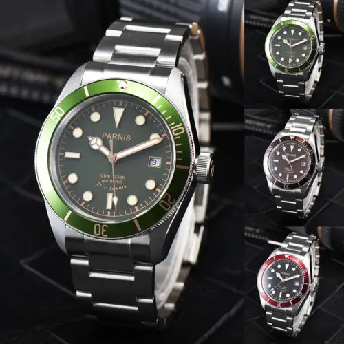 Люксовый бренд 41 мм коричневый зеленый черный циферблат сапфировое стекло светящиеся 21 jewels Miyota 8215 автоматический механизм мужские часы