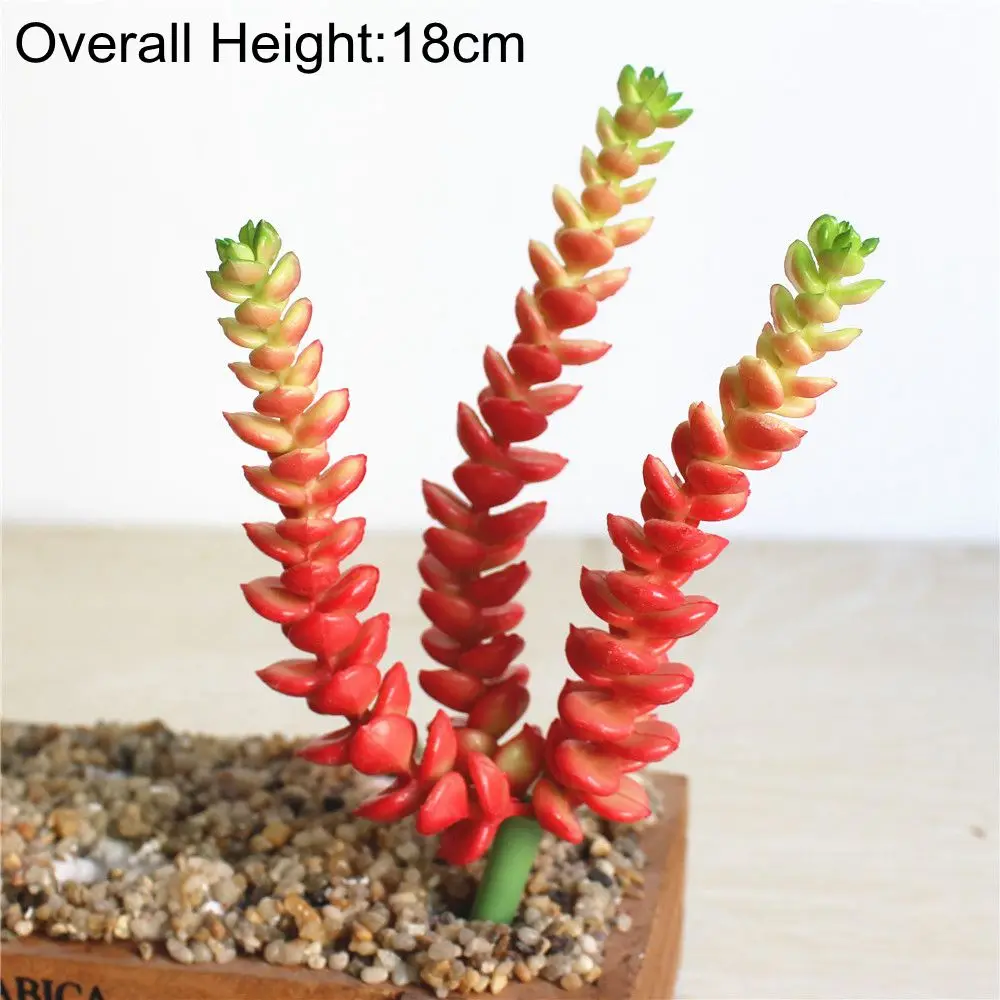 Large Green Red Pink White Blue Artificial Succulents Plants Home Garden Decoration Fake Plants - Цвет: Red QianChuan