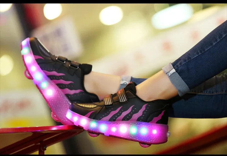 Jazzy светодиодный светильник детская обувь для роликовых коньков с колесами детские кроссовки для мальчиков и девочек светящиеся кроссовки
