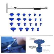 19pcs Top PDR Tool Glue Pulling Tabs Works with All Slide Pullers Nickel Car Body Repair Tools+2 in 1 Dent Removel T Bar Tools