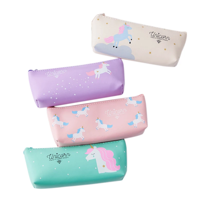 

1Pcs/lot Lovely cartoon PU Pencil Case School Supplies Stationery Zip Bag High Quality Stationery Office School Supplies