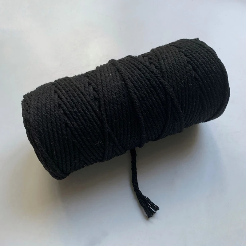 Хлопковая нить для макраме цветной декоративный витой шнур веревка 3 мм для Домашнего Цветоводства шнур Декор
