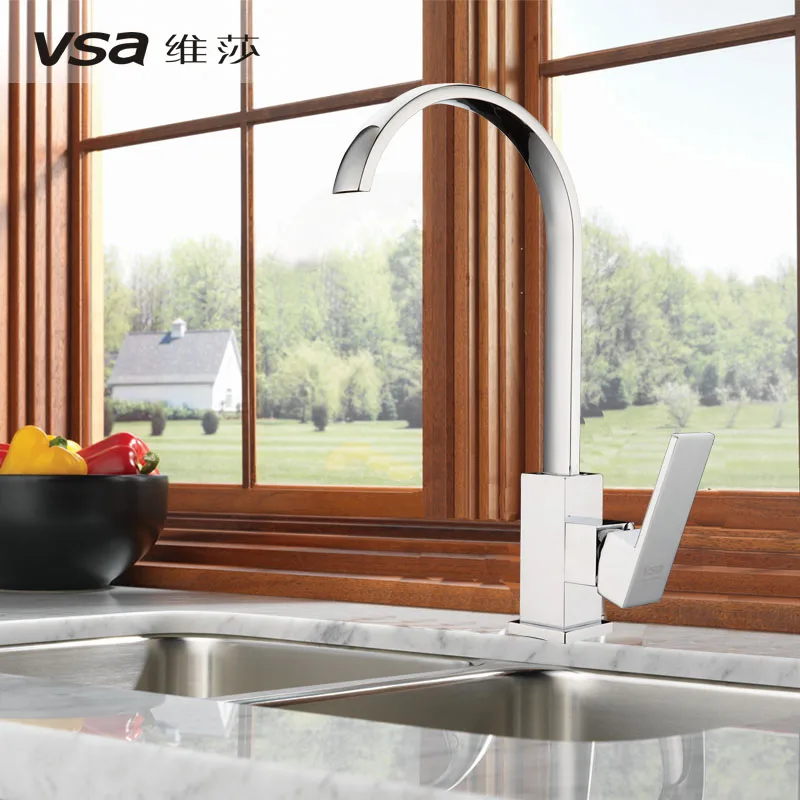 

all copper rotating the waterfall flow ceramic valve core single handle single hole kitchen faucet cold and hot mixer tap