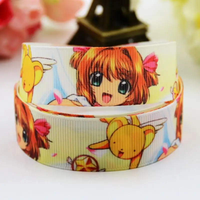 

7/8'' (22mm) Cardcaptor Sakura Cartoon Character printed Grosgrain Ribbon party decoration satin ribbons OEM X-00582 10 Yards