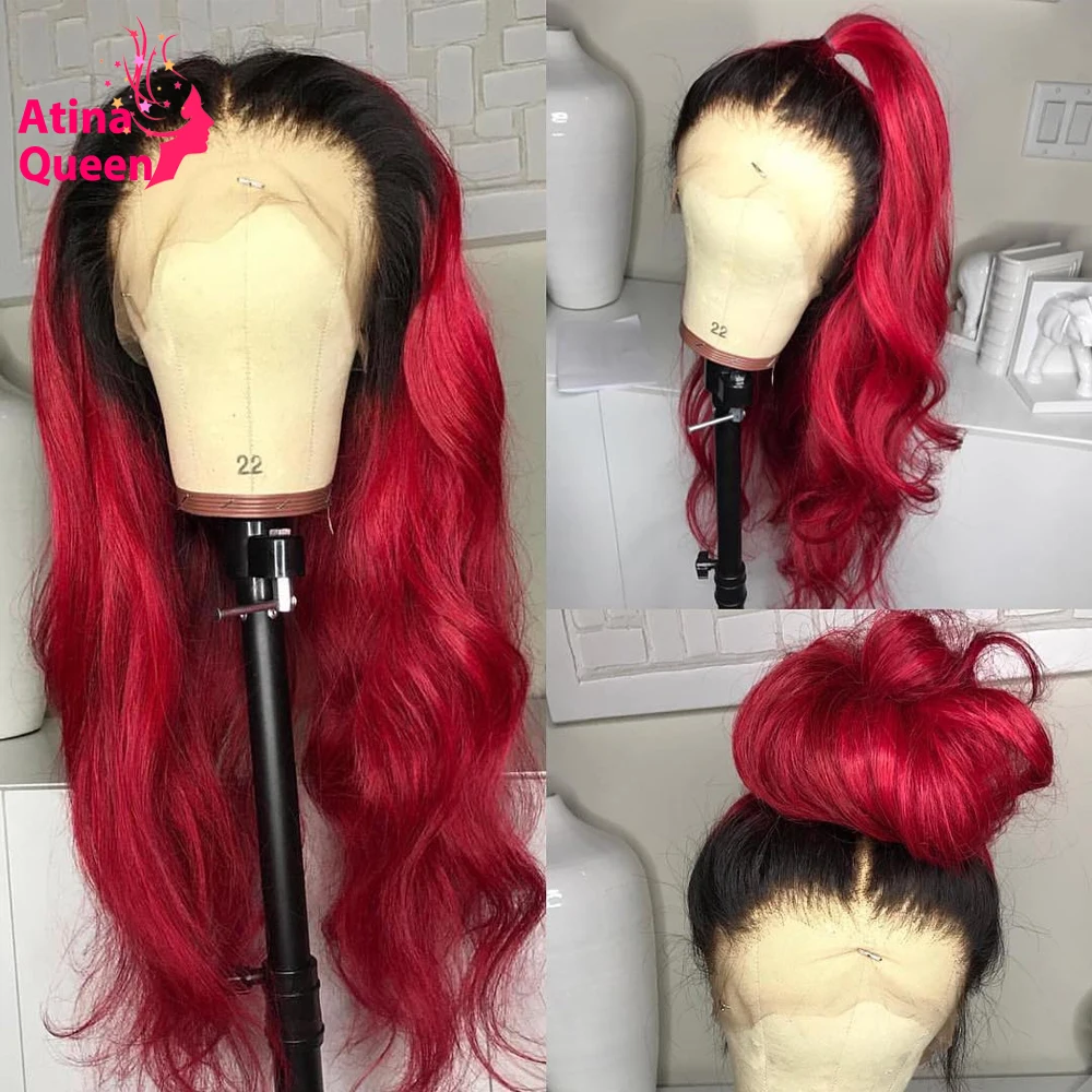 ombre-red-human-hair-wig-wavy