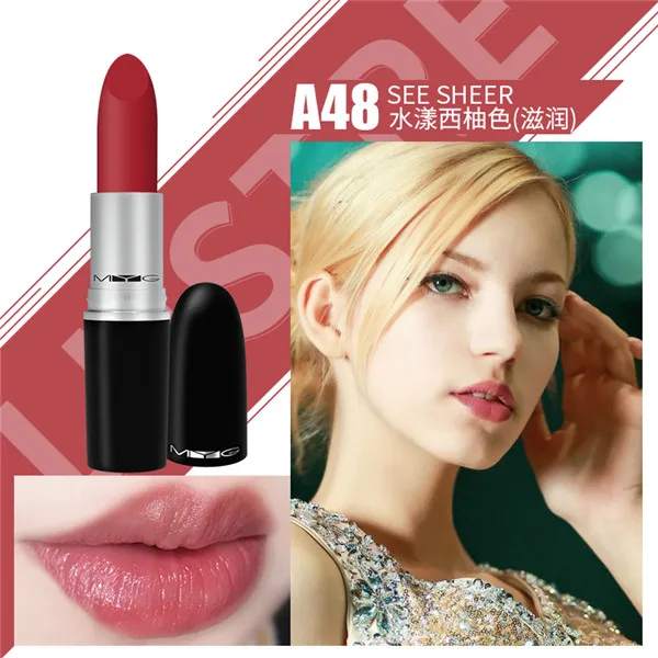 MYG Высококачественная матовая помада для макияжа Diva ruby woo Angel Chili beauty color губная помада - Цвет: MYG-711-A48