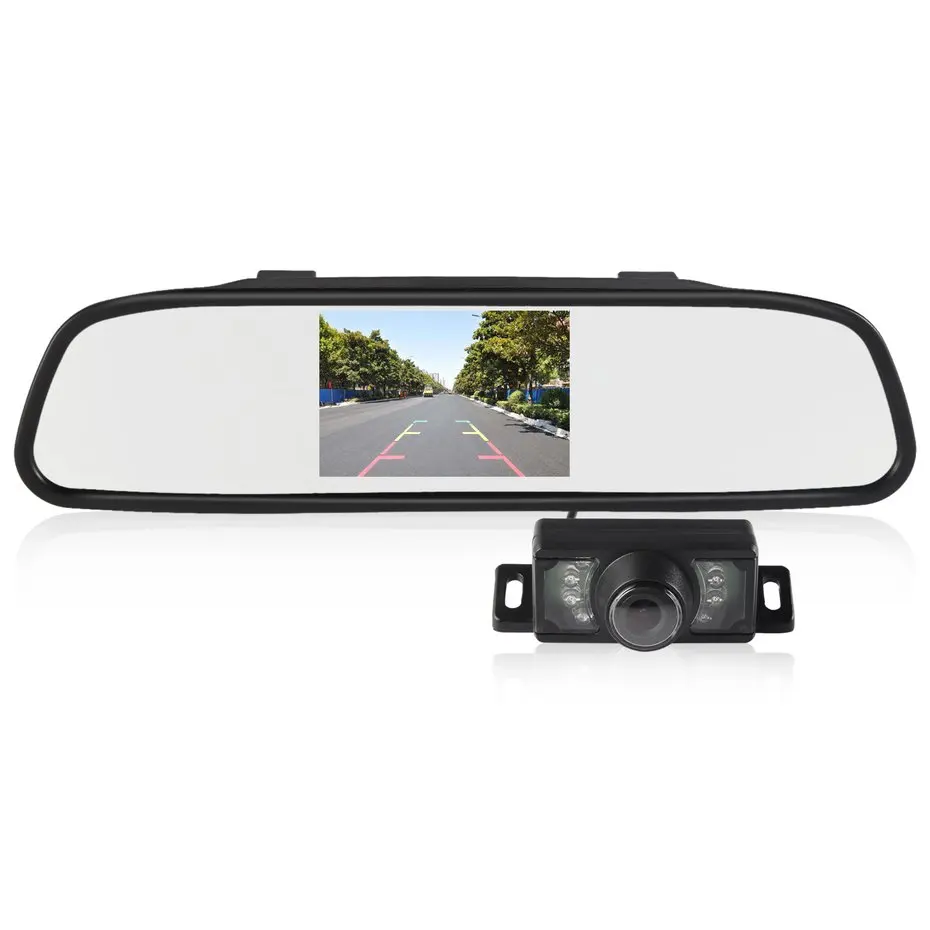 

Wireless Backup Camera Kit with 4.3 LCD Rearview Mirror Monitor and 7 LED Night Vision License Plate Rear View Camera 170 degree