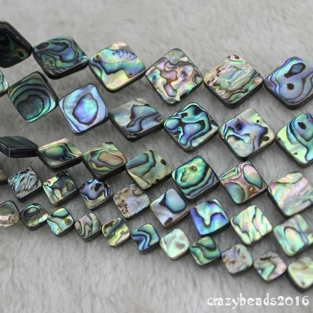 

1Strand 8mm-18mm Rhombus Natural Paua Abalone Shell Jewelry Making Loose Beads 15"