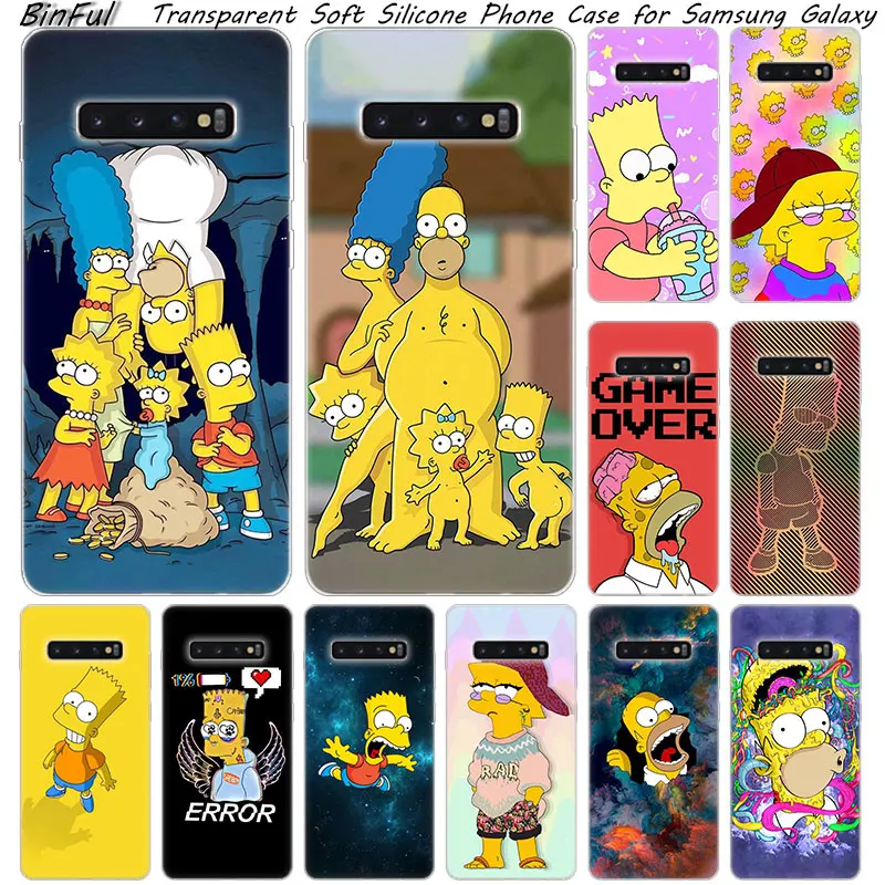 Популярный Мягкий силиконовый чехол Homer Simpson для samsung Galaxy S10 S9 S8 Plus S7 Edge A6 A8 Plus A7 A9 A5 Модный чехол