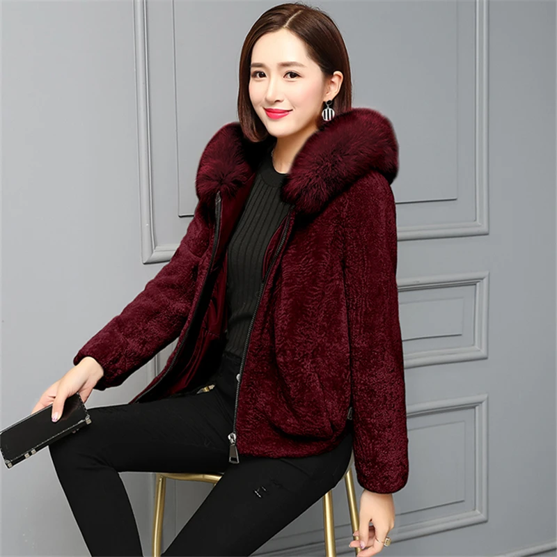 Fashion Winter Women Faux Fur Coat Plus size Big Fur ollar Hooded Wool Coat Thicken Warm Double Faced Fur Jacket Black Outwear Fashion Winter Women Faux Fur Coat Plus size Big Fur ollar Hooded Wool Coat Thicken Warm Double Faced Fur Jacket Black Outwear