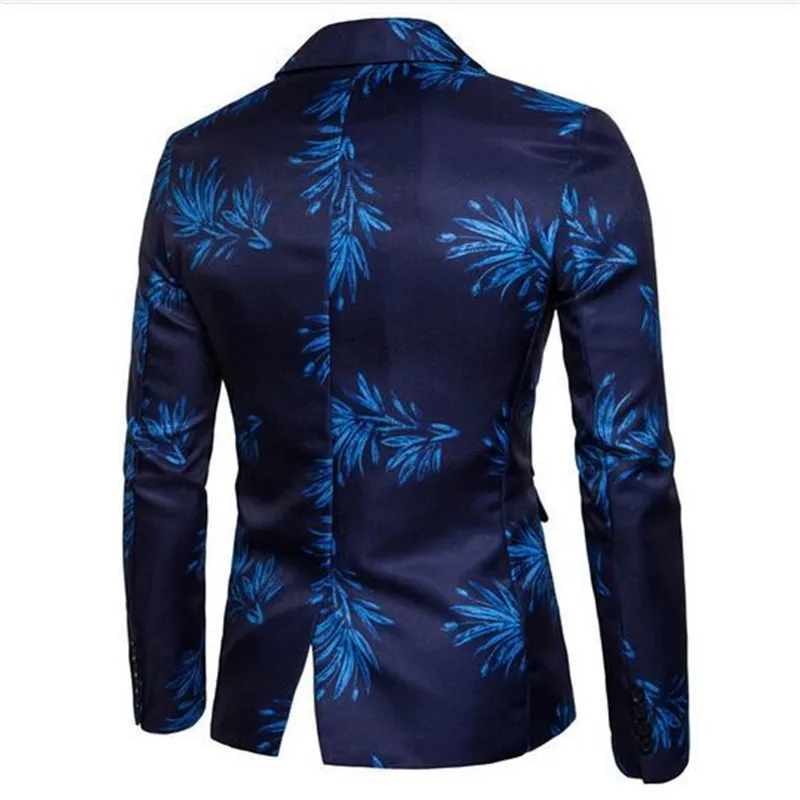2018 Новый Для мужчин цифровая печать костюм осень-весна Мужской Производительность Куртка Блейзер Мужская Мода Верхняя одежда Пальто