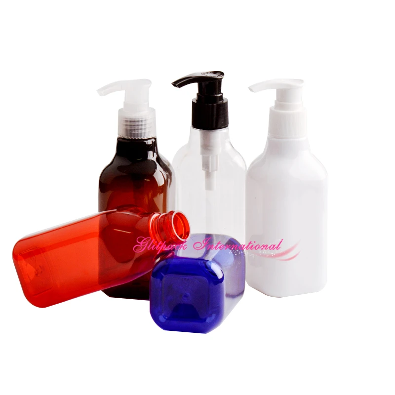 30pcs 200ml Square PET bottles Lotion Pumps plastic shampoo bottle