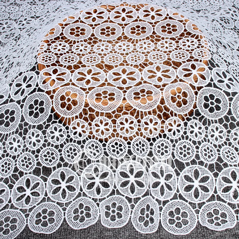 

NEW white circle Geometric pattern lace Embroidered fabric wedding dress cloth for dress African skirt