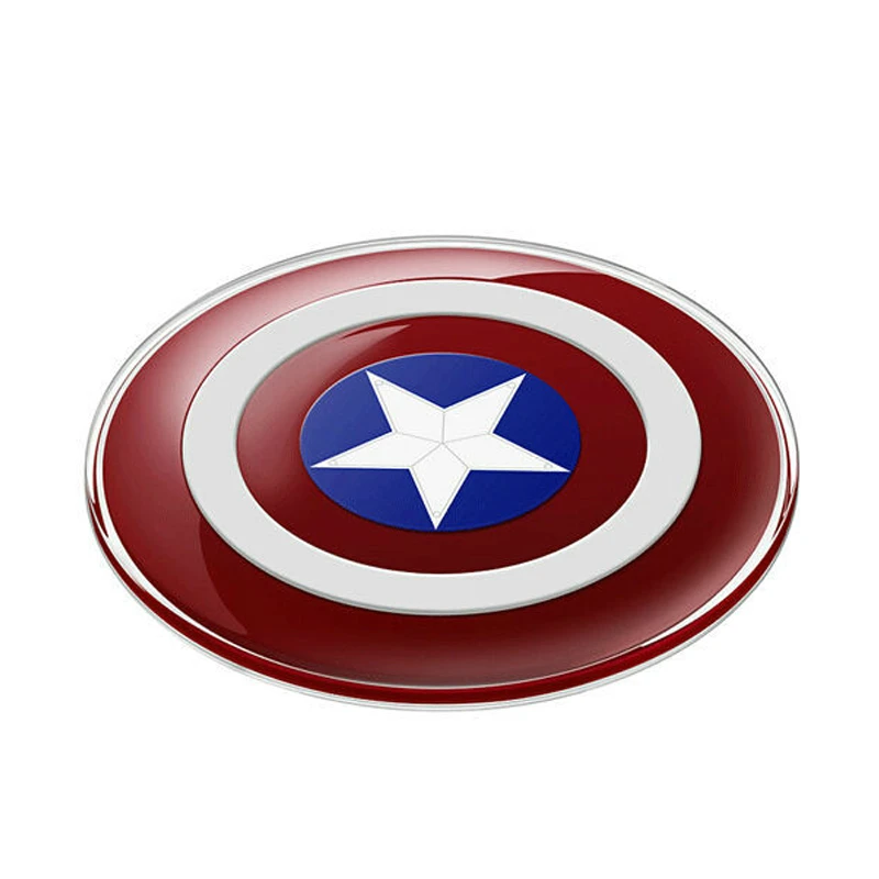 

A+ Avengers QI Wireless Charger for Samsung Galaxy S8 S7 S6/S6 Edge G9200 G920F G9250 G925F Captain America Shield Charging Pad